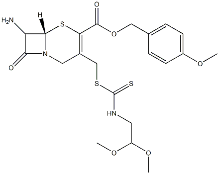 N-(2,2-Dimethoxyethyl)dithiocarbamic acid [[7-amino-4-[(4-methoxybenzyloxy)carbonyl]cepham-3-en-3-yl]methyl] ester 结构式