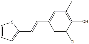 4-[(E)-2-(2-Thienyl)ethenyl]-2-chloro-6-methylphenol 结构式