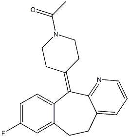 5,6-Dihydro-11-(1-acetyl-4-piperidinylidene)-8-fluoro-11H-benzo[5,6]cyclohepta[1,2-b]pyridine 结构式