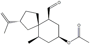 (2R,5S,6S,8S,10R)-8-Acetyloxy-10-methyl-2-(1-methylethenyl)spiro[4.5]decane-6-carbaldehyde 结构式