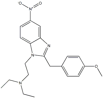 1-(2-Diethylaminoethyl)-2-(p-methoxybenzyl)-5-nitro-1H-benzimidazole 结构式