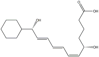 (5S,6Z,8E,10E,12S)-12-Cyclohexyl-5,12-dihydroxy-6,8,10-dodecatrienoic acid 结构式