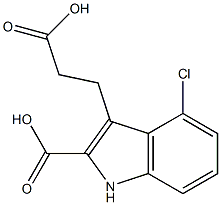 2-Carboxy-4-chloro-1H-indole-3-propionic acid 结构式