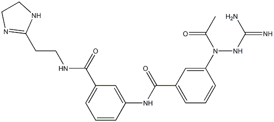 3-[[3-[(Amidinoamino)acetylamino]benzoyl]amino]-N-[2-[(4,5-dihydro-1H-imidazol)-2-yl]ethyl]benzamide 结构式
