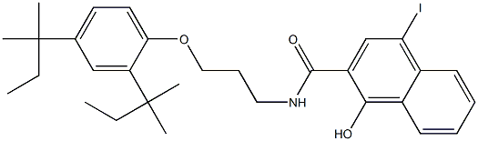 1-Hydroxy-4-iodo-N-[3-(2,4-di-tert-pentylphenoxy)propyl]-2-naphthamide 结构式