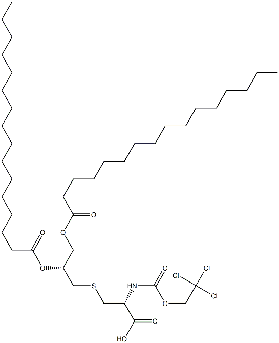 S-[(R)-2,3-Bis(palmitoyloxy)propyl]-N-(2,2,2-trichloroethoxycarbonyl)-L-cysteine 结构式