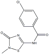 N-[(2,3-Dihydro-2-methyl-3-oxo-1,2,4-thiadiazol)-5-yl]-4-chlorobenzamide 结构式