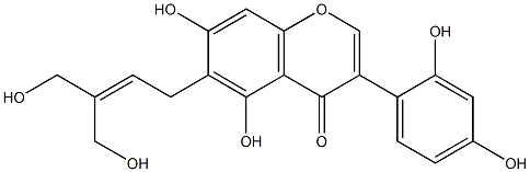 6-[4-Hydroxy-3-(hydroxymethyl)-2-butenyl]-2',4',5,7-tetrahydroxyisoflavone 结构式