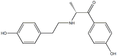 (R)-1-(4-Hydroxyphenyl)-2-[[2-(4-hydroxyphenyl)ethyl]amino]-1-propanone 结构式