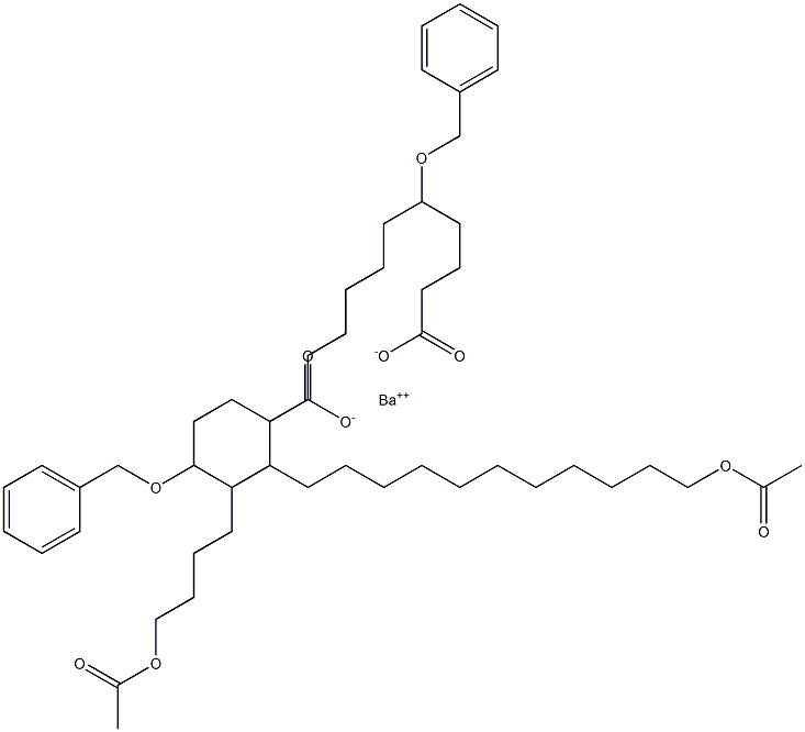 Bis(5-benzyloxy-18-acetyloxystearic acid)barium salt 结构式