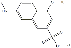 4-Potassiooxy-7-methylamino-2-naphthalenesulfonic acid potassium salt 结构式