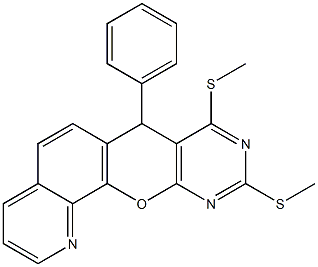 8,10-Bis(methylthio)-7-phenyl-7H-1,9,11-triaza-12-oxabenzo[a]anthracene 结构式