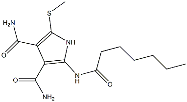 2-[Heptanoylamino]-5-[methylthio]-1H-pyrrole-3,4-dicarboxamide 结构式