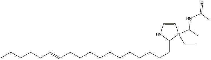 1-[1-(Acetylamino)ethyl]-1-ethyl-2-(12-octadecenyl)-4-imidazoline-1-ium 结构式