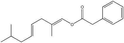 Phenylacetic acid 2,7-dimethyl-1,4-octadienyl ester 结构式