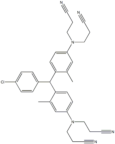 4,4'-(4-Chlorophenylmethylene)bis[N,N-bis(2-cyanoethyl)-3-methylbenzenamine] 结构式