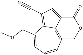 1,3-Dihydro-5-cyano-6-methoxymethylazuleno[1,8-cd]pyran-3-one 结构式