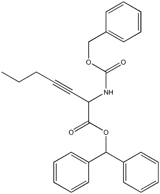 2-Benzyloxycarbonylamino-3-heptynoic acid diphenylmethyl ester 结构式