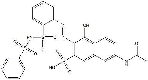 7-Acetylamino-4-hydroxy-3-[2-[[(phenylsulfonyl)amino]sulfonyl]phenylazo]-2-naphthalenesulfonic acid 结构式