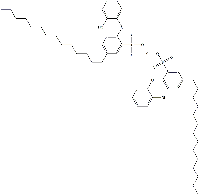 Bis(2'-hydroxy-4-tetradecyl[oxybisbenzene]-2-sulfonic acid)calcium salt 结构式