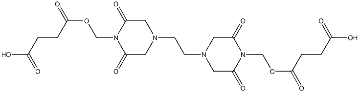 4,4'-Ethylenebis(2,6-dioxopiperazine-1-methanol)bis(hydrogen succinate) 结构式