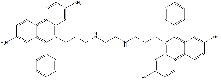 5,5'-[Ethylenebis(imino-3,1-propanediyl)]bis(3,8-diamino-6-phenylphenanthridin-5-ium) 结构式