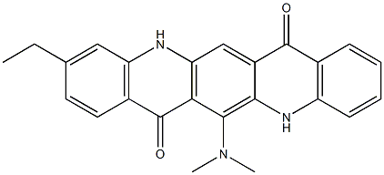 6-(Dimethylamino)-10-ethyl-5,12-dihydroquino[2,3-b]acridine-7,14-dione 结构式