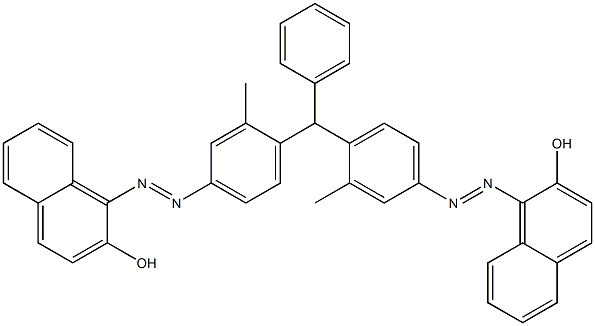 1,1'-[Phenylmethylenebis(3-methyl-4,1-phenylene)bisazo]bis(2-naphthol) 结构式