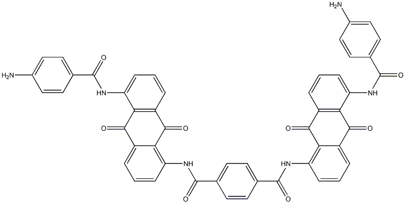 N,N'-Bis[5-(p-aminobenzoylamino)-1-anthraquinonyl]terephthalamide 结构式