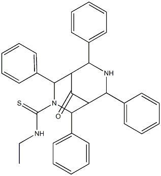 N-Ethyl-9-oxo-2,4,6,8-tetraphenyl-3,7-diazabicyclo[3.3.1]nonane-3-carbothioamide 结构式