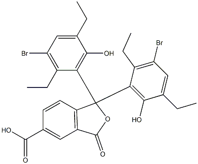 1,1-Bis(3-bromo-2,5-diethyl-6-hydroxyphenyl)-1,3-dihydro-3-oxoisobenzofuran-5-carboxylic acid 结构式