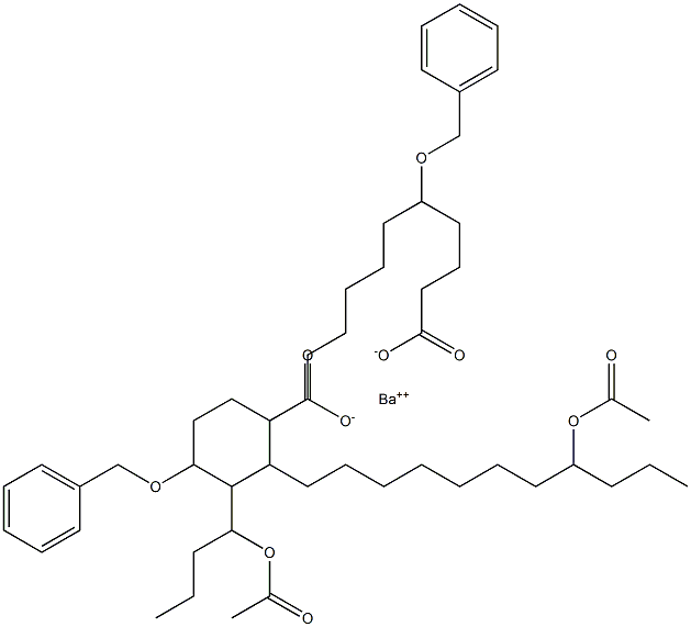 Bis(5-benzyloxy-15-acetyloxystearic acid)barium salt 结构式