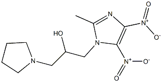 2-Methyl-5-nitro-4-nitro-1-(3-(pyrrolidin-1-yl)-2-hydroxypropyl)-1H-imidazole 结构式