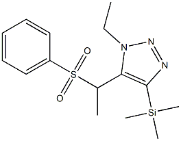 1-Ethyl-4-(trimethylsilyl)-5-(1-(phenylsulfonyl)ethyl)-1H-1,2,3-triazole 结构式