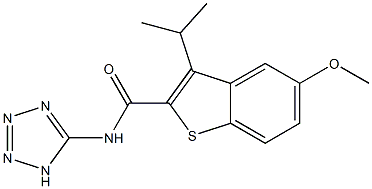 3-Isopropyl-5-methoxy-N-(1H-tetrazol-5-yl)benzo[b]thiophene-2-carboxamide 结构式
