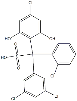 (2-Chlorophenyl)(3,5-dichlorophenyl)(4-chloro-2,6-dihydroxyphenyl)methanesulfonic acid 结构式