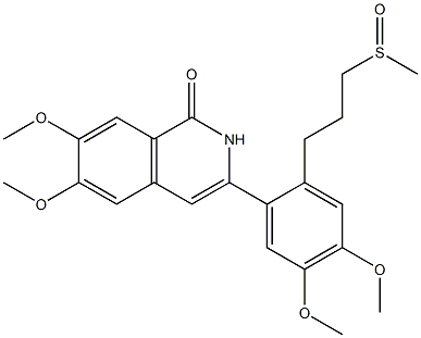 6,7-Dimethoxy-3-[4,5-dimethoxy-2-(3-methylsulfinylpropyl)phenyl]isoquinolin-1(2H)-one 结构式