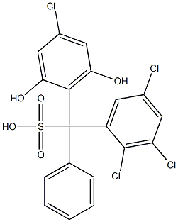 (4-Chloro-2,6-dihydroxyphenyl)(2,3,5-trichlorophenyl)phenylmethanesulfonic acid 结构式