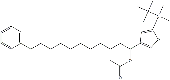 Acetic acid 1-[5-(tert-butyldimethylsilyl)-3-furyl]-11-phenylundecyl ester 结构式