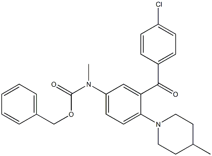 N-[3-(4-Chlorobenzoyl)-4-(4-methyl-1-piperidinyl)phenyl]-N-methylcarbamic acid benzyl ester 结构式