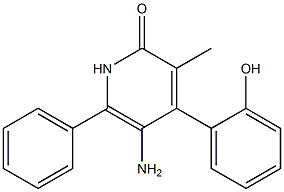 5-Amino-4-(2-hydroxyphenyl)-3-methyl-6-phenylpyridin-2(1H)-one 结构式