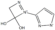 3-[(3,4-Dihydro-3,3-dihydroxy-1,2-diazet-2-ium)-2-yl]-1H-pyrazol-1-ide 结构式