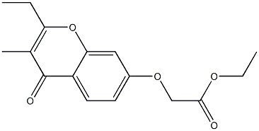 [(2-Ethyl-3-methyl-4-oxo-4H-1-benzopyran-7-yl)oxy]acetic acid ethyl ester 结构式