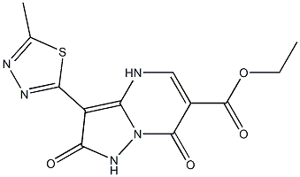 3-(5-Methyl-1,3,4-thiadiazol-2-yl)-2,7(1H,4H)-dioxopyrazolo[1,5-a]pyrimidine-6-carboxylic acid ethyl ester 结构式