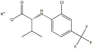 (R)-2-(2-Chloro-4-trifluoromethylanilino)-3-methylbutyric acid potassium salt 结构式