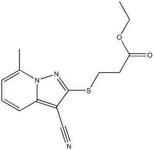 3-[(3-Cyano-7-methylpyrazolo[1,5-a]pyridin-2-yl)thio]propionic acid ethyl ester 结构式