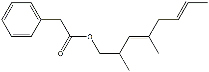 Phenylacetic acid 2,4-dimethyl-3,6-octadienyl ester 结构式