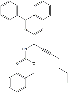 2-Benzyloxycarbonylamino-3-octynoic acid diphenylmethyl ester 结构式