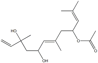 (6E)-3,7,11-Trimethyl-1,6,10-dodecatriene-3,5,9-triol 9-acetate 结构式