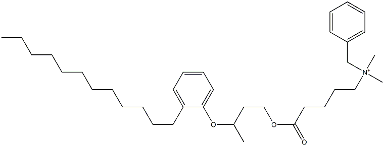 N,N-Dimethyl-N-benzyl-N-[4-[[3-(2-dodecylphenyloxy)butyl]oxycarbonyl]butyl]aminium 结构式